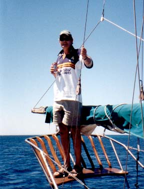 Alex on the boat